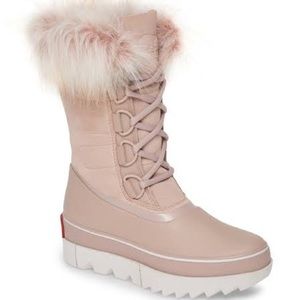 SOREL JOAN OF ARCTIC NEXT FAUX FUR SNOW BOOTS PINK SIZE 10 NEW
